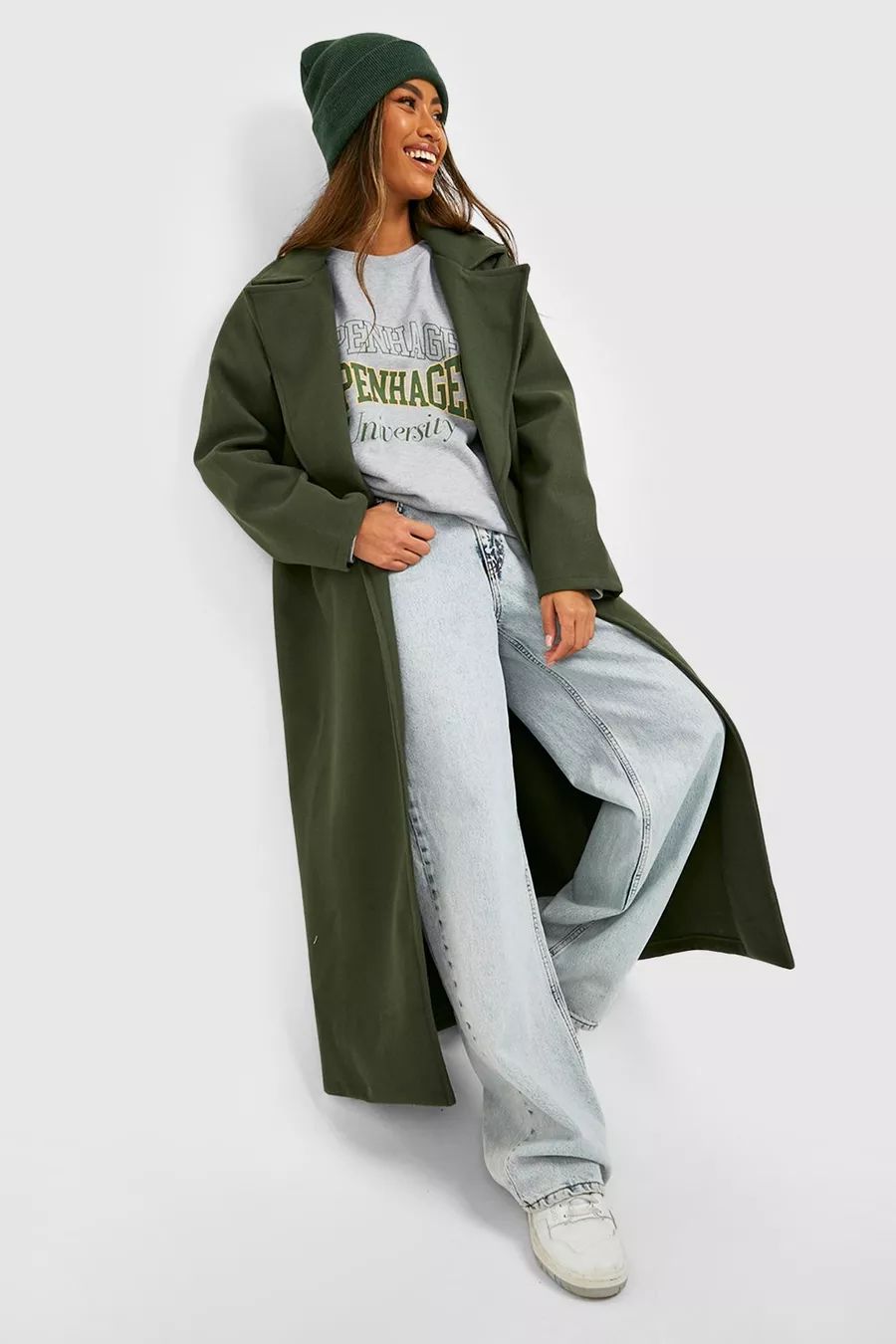 Longline Wool Look Coat | Boohoo.com (US & CA)