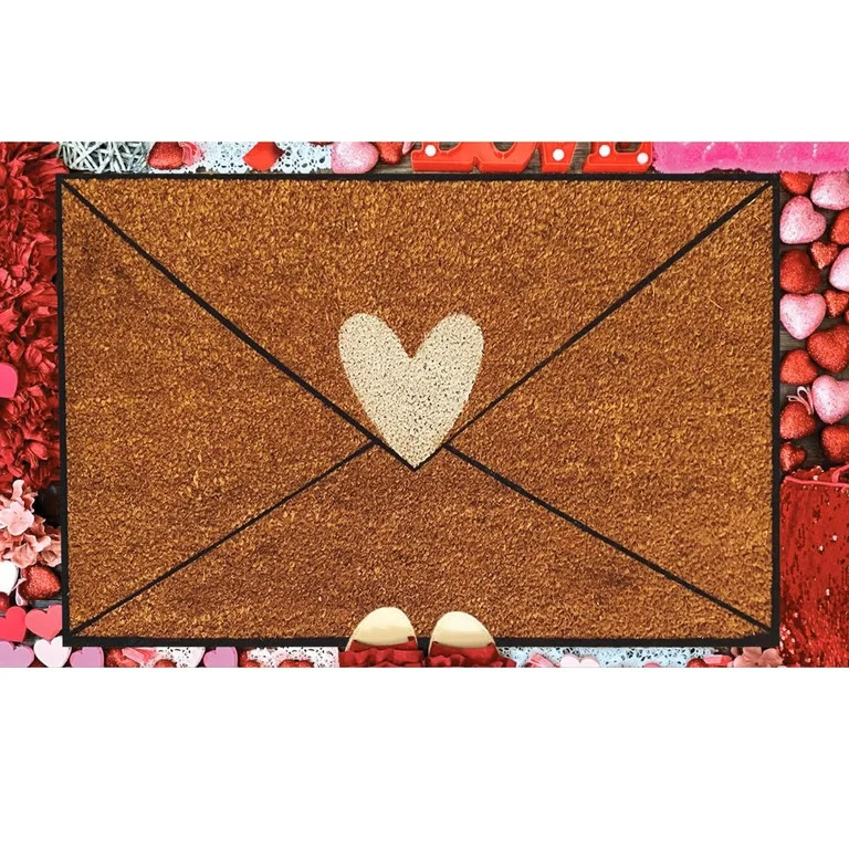 Love Envelope Mat - Welcome Mat for Front Door with Non-Slip Backing - Durable Coir Doormat - Per... | Walmart (US)