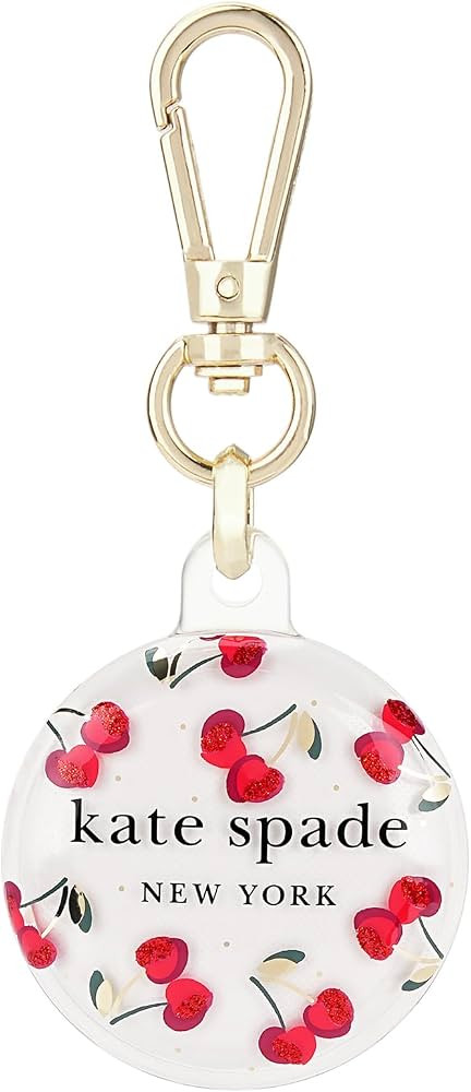 kate spade new york AirTag Holder with Gold Ring Clip - Protective Case for Apple AirTag - Cherry... | Amazon (US)