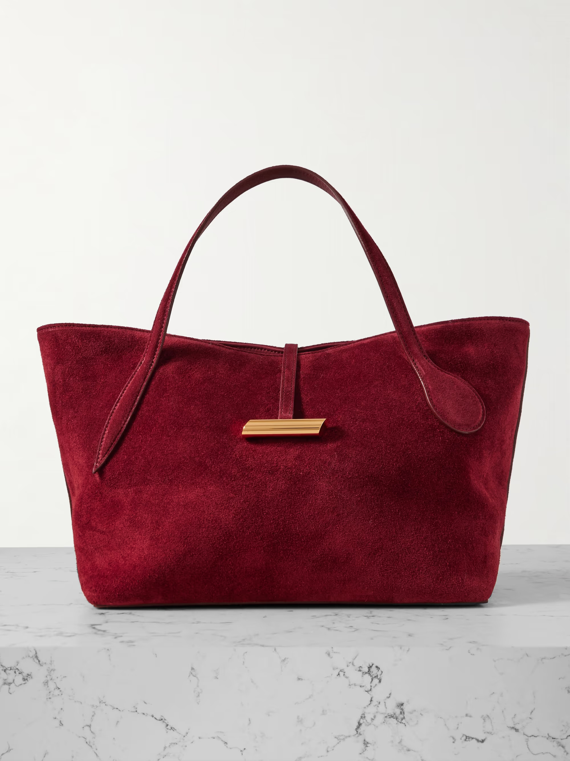 LIFFNER Petite Penne leather-trimmed suede tote | NET-A-PORTER (UK & EU)