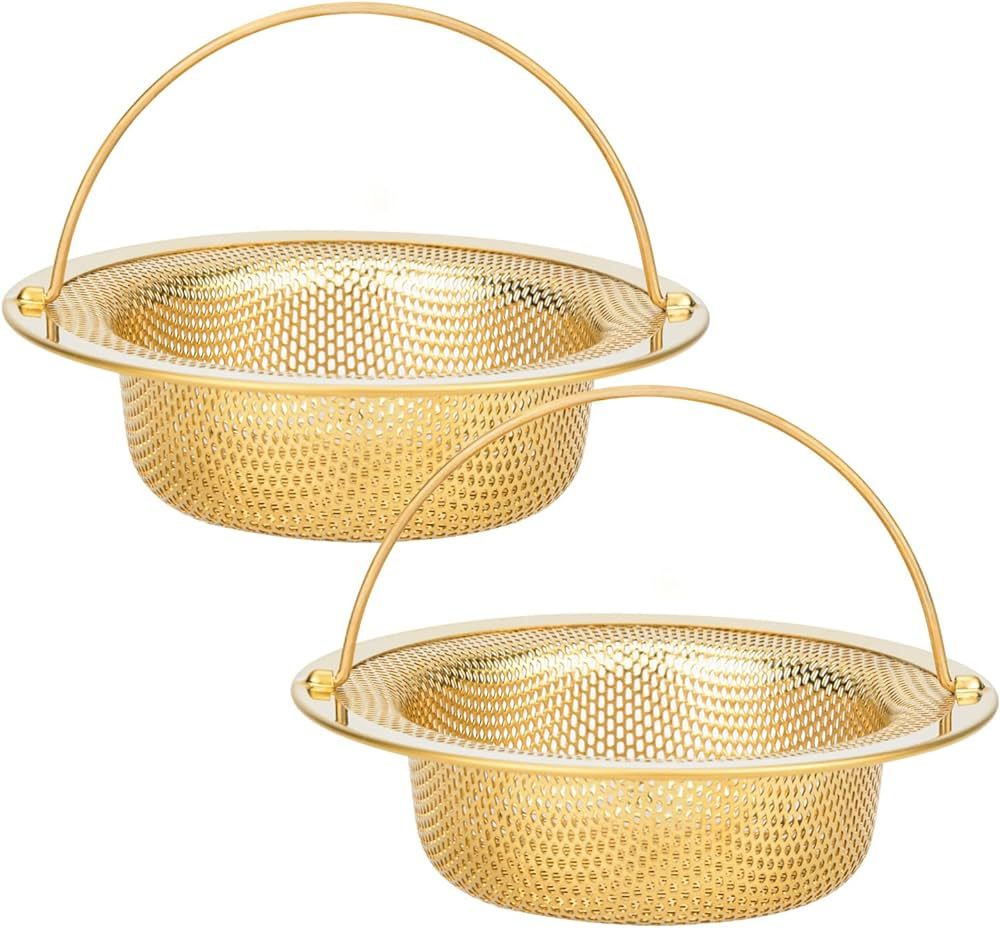 Snailhouse Sink Strainers, 2 Pack 4.5 Inches Stainless Steel Kitchen Mesh Sink Drain Basket Food ... | Amazon (US)