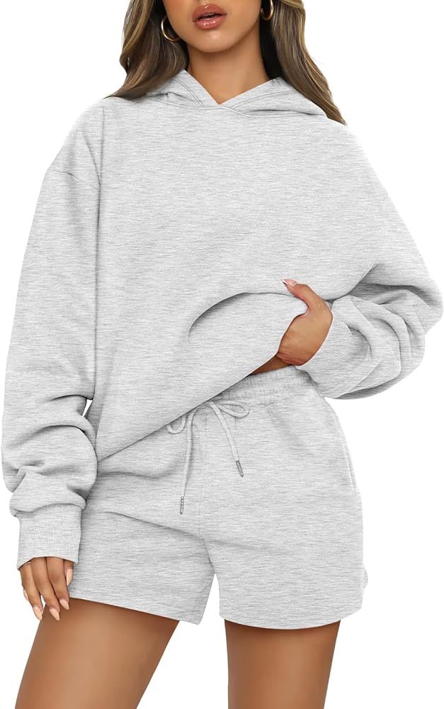 AUTOMET Womens Lounge Sets 2 Piece Outfits Oversized Hoodies Sweatsuit Casual Sweat Shorts Fall F... | Amazon (US)