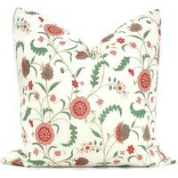 Sister Parish Pink & Green Titania Floral Decorative Pillow Cover 18x18, 20x20, 22x22, Eurosham Or L | Etsy (US)