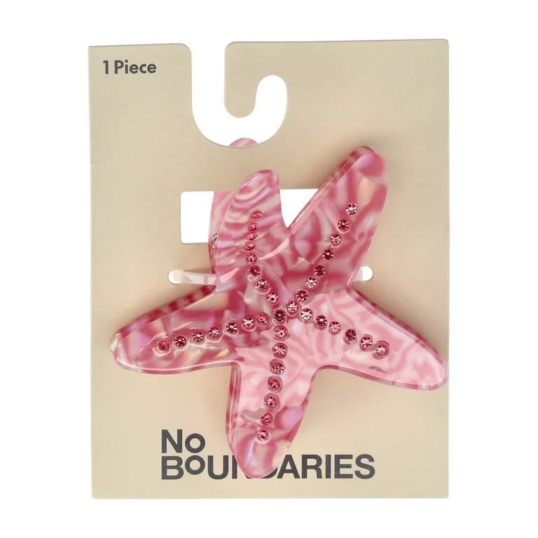 No Boundaries Acrylic Crystal Starfish Claw Clip, Pink | Walmart (US)