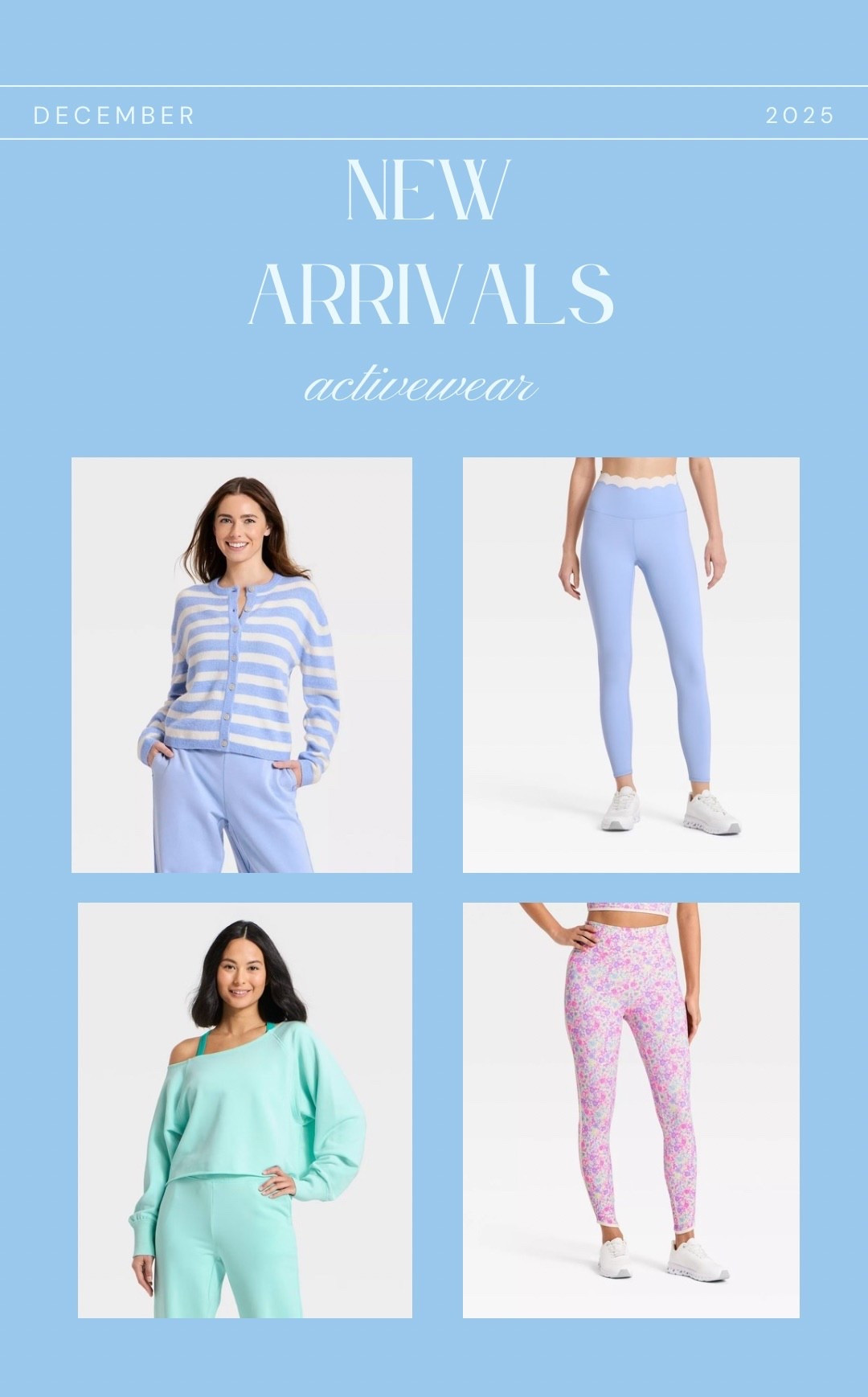 New Target activewear arrivals I’m loving right now — soft blues, flattering fits, and pieces that work just as well for errands as they do for workouts. These are the kind of finds that don’t stay in stock long, especially in these colors!

Tap to explore before sizes start disappearing 💫

Target activewear • new Target arrivals • blue workout sets • chic athleisure • everyday activewear • pastel activewear • loungewear sets

#LTKGiftGuide #LTKselfcare #LTKActive