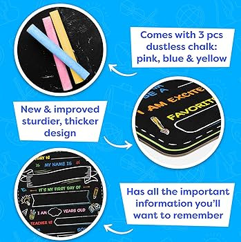 First Day of School Board Sign - 14” X 11” Double-Sided - My First & Last Day of School Sign ... | Amazon (US)