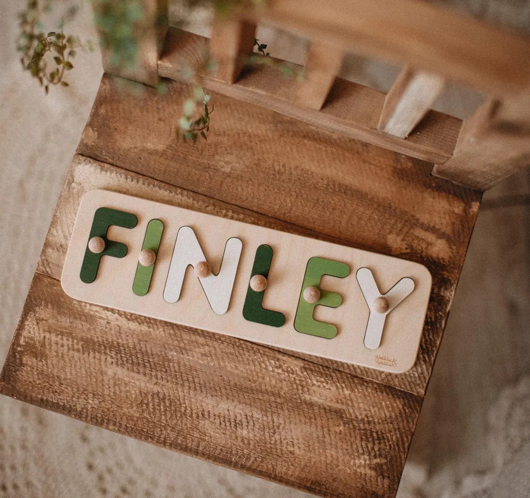 Personalized Name Puzzle: Natural Wood, Baby Toddler Gift - Etsy | Etsy (US)