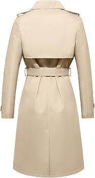 Amazon.com: FARVALUE Women's Long Trenchcoat Double Breasted Trench Coat Water Resistant Classic ... | Amazon (US)