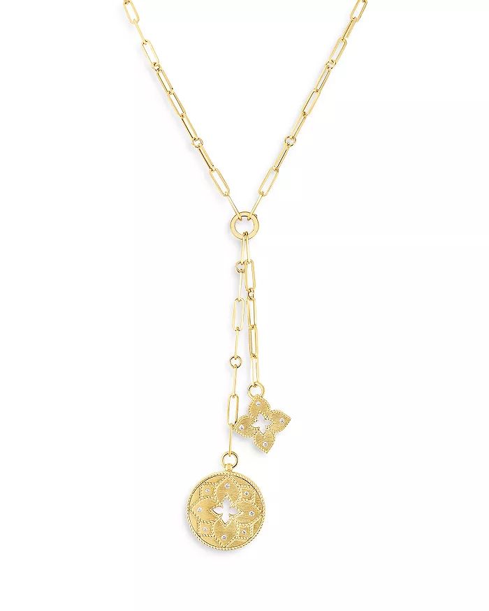 18K Yellow Gold Venetian Princess Diamond Flower & Open Disc Pendant Y Necklace, 15" | Bloomingdale's (US)
