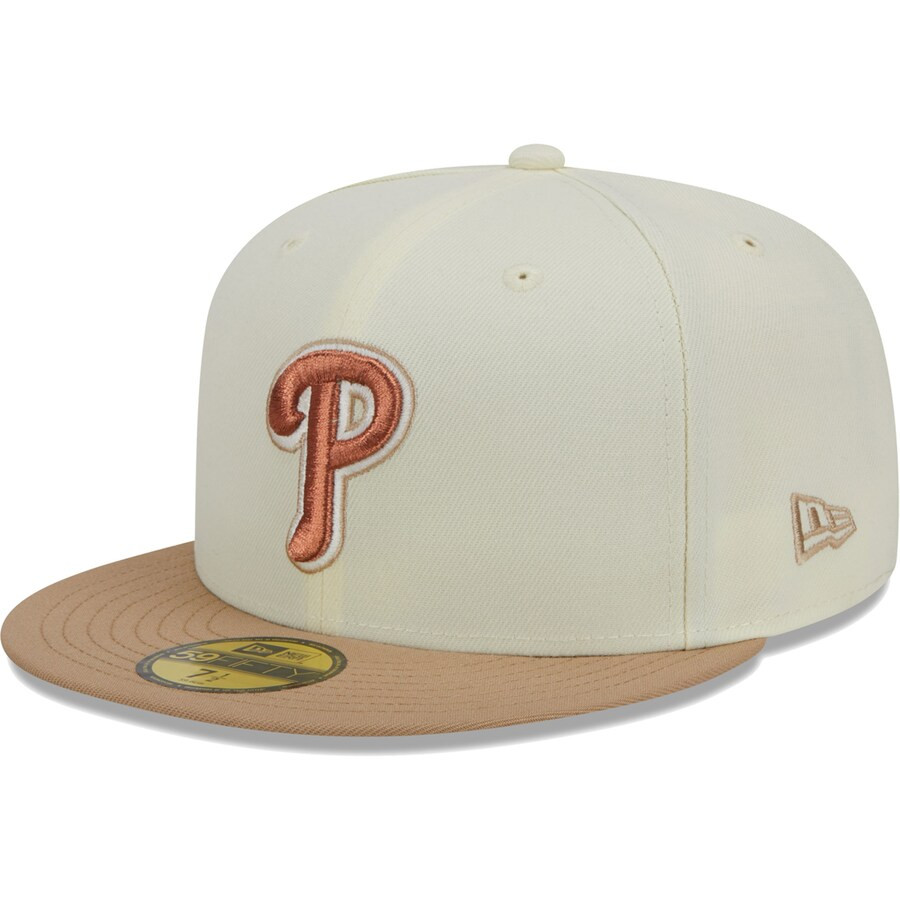 Philadelphia Phillies New Era Chrome Camel Rust Undervisor 59FIFTY Fitted Hat - Cream | Fanatics