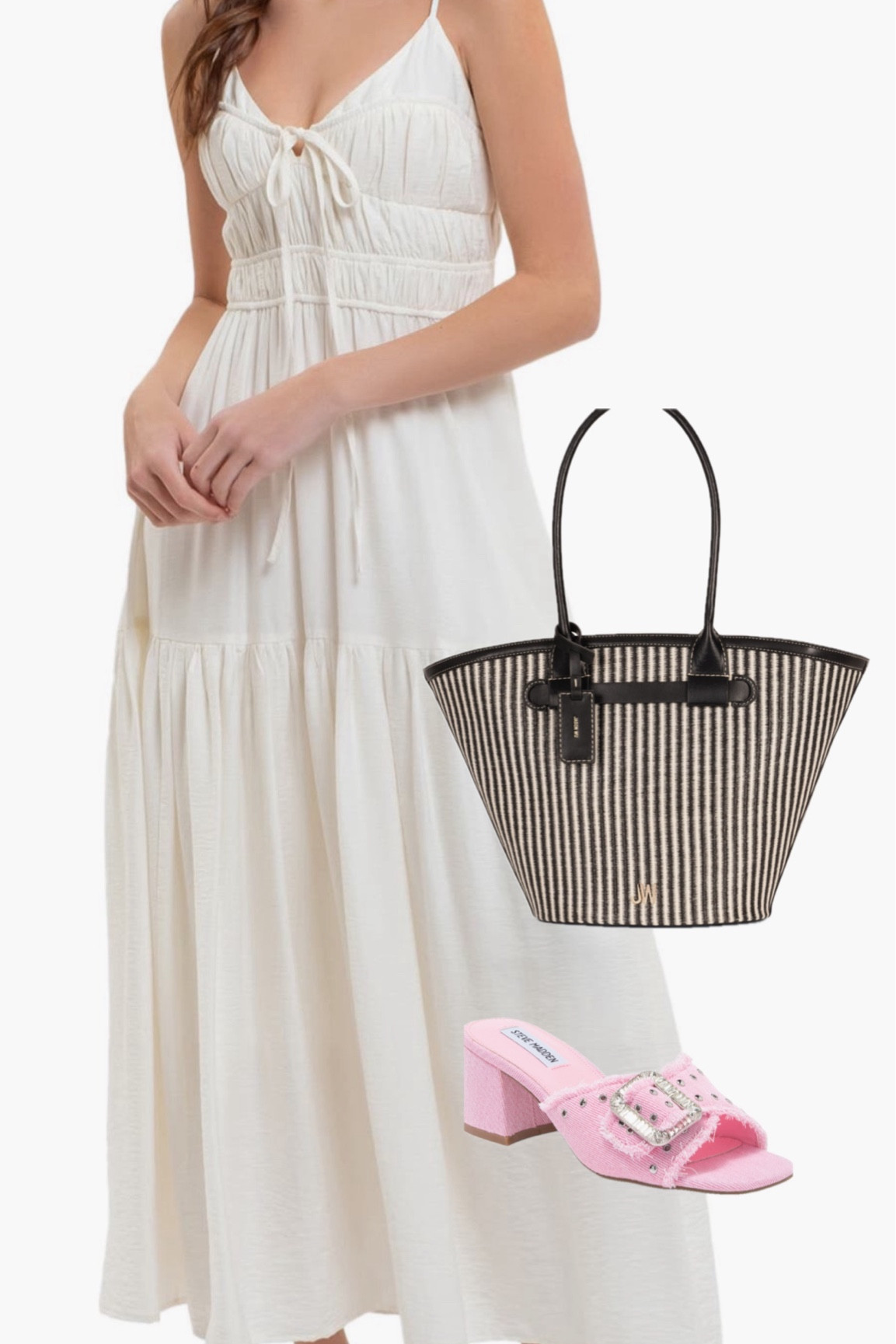 The perfect dress for summer! This bag is so versatile and wearable year round. Loving these denim pink heels!

#LTKSummerSales