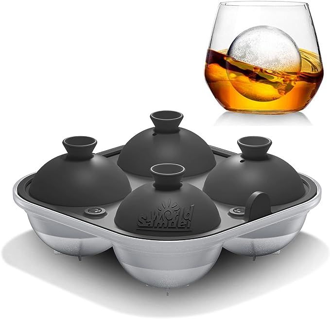 Samuelworld Large Sphere Ice Tray Mold Whiskey Big Ice Maker 2.5 Inch Ice Ball for Cocktail and S... | Amazon (US)