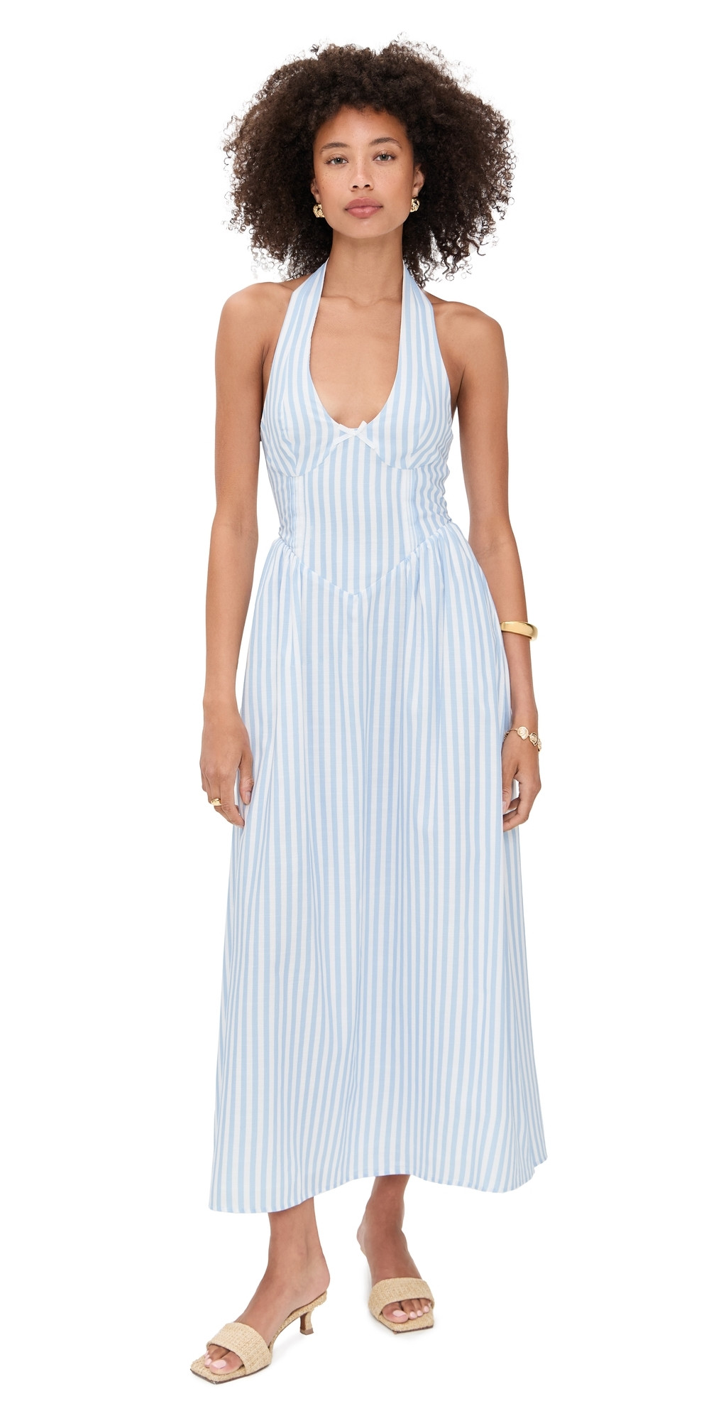 Seven Wonders Calianna Midi Dress Sky Blue Stripe S | Shopbop