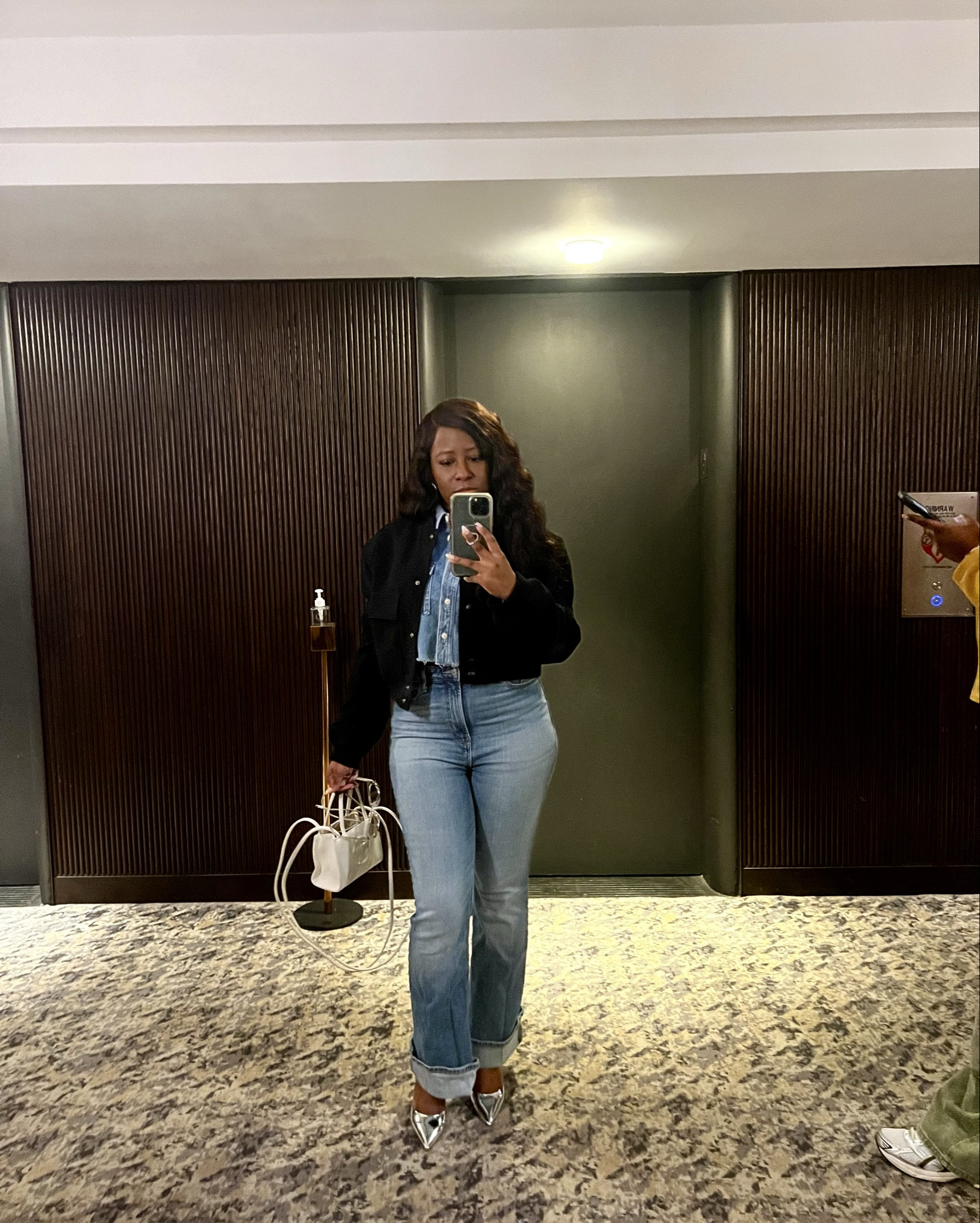 Denim on Denim

Black Bomber Jacket
Denim top 
Jeans
Silver Heels
White Purse

Tailored jacket // denim shirt // cropped top // denim pants // shoes // ankle strapped heels // mini bag // purse // spring outfits 2026 // country concert outfits


#LTKootd #LTKgrwm #LTKdayinmylife