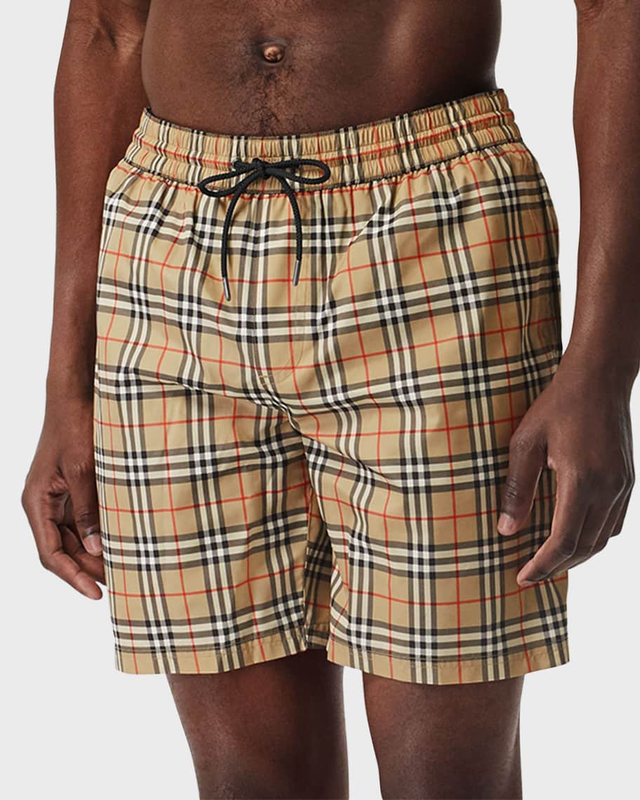 Burberry Men's Guildes Check Swim Trunks | Neiman Marcus