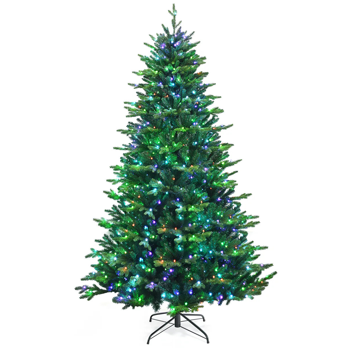 WELLFOR 8-ft Pre-lit Artificial Christmas Tree with LED Lights | CM-HJY-23485US | Lowe's
