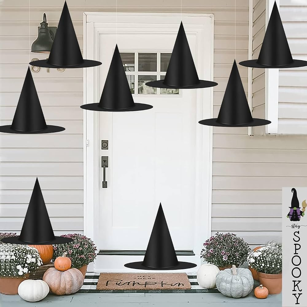 Halloween Decorations Floating Witch Hats, 15'' Thickened Hanging Witches Hats Bulk, Black Wizard... | Amazon (CA)