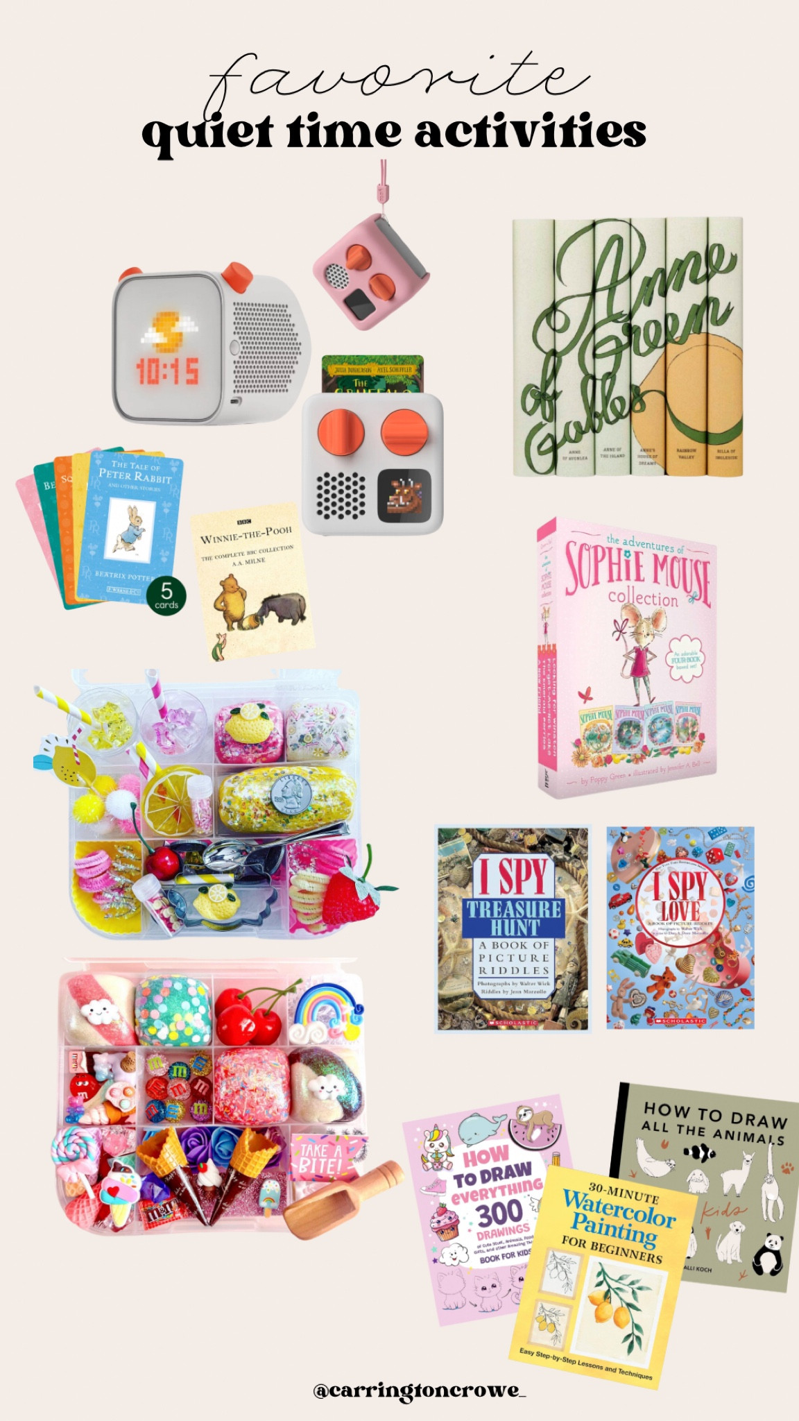 Quiet time activities for your kids! Screen free! The yoto players and sensory kits are always the biggest hits! 

#LTKMostLoved #LTKKids #LTKFamily