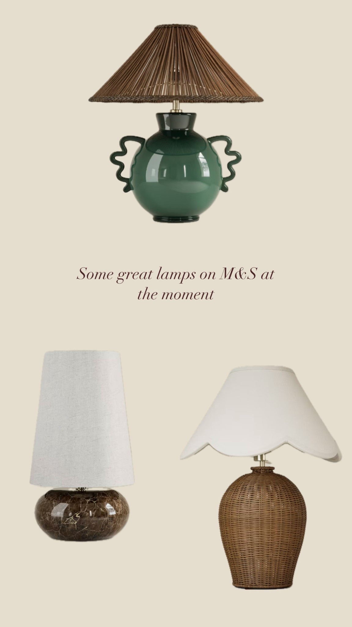 Some great lamps on M&S 

#LTKuk #LTKhome #LTKAprilSpotlight
