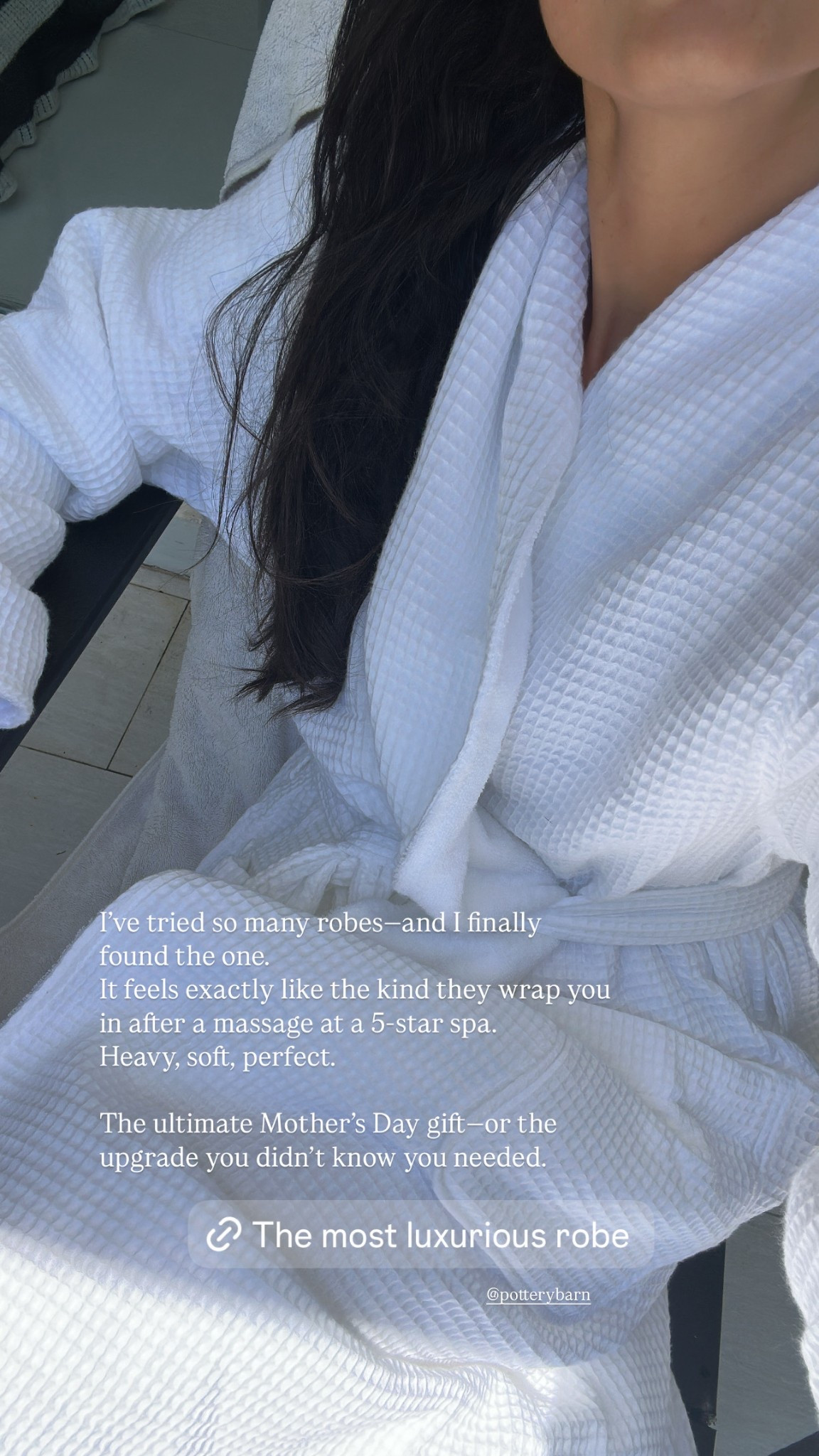 The robe I’ll never stop talking about.
It’s the closest thing to a 5-star hotel spa at home—thick, soft, and weighted in the best way. I ordered a size L for that effortless, oversized feel. This is the gift. For your mom. For yourself. For anyone who deserves to unwind in luxury.

#MothersDayGiftGuide #LuxuryGift #BestRobe #MothersDayRobe #QuietLuxury #ClassicStyle #GiftIdeasForHer #TimelessGifts #LTKhome #LTKgiftguide #mothersday

#LTKGiftGuide #LTKHome #LTKOver40