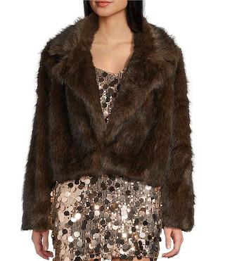 GB Notch Collar Faux Fur Coat | Dillard's | Dillard's