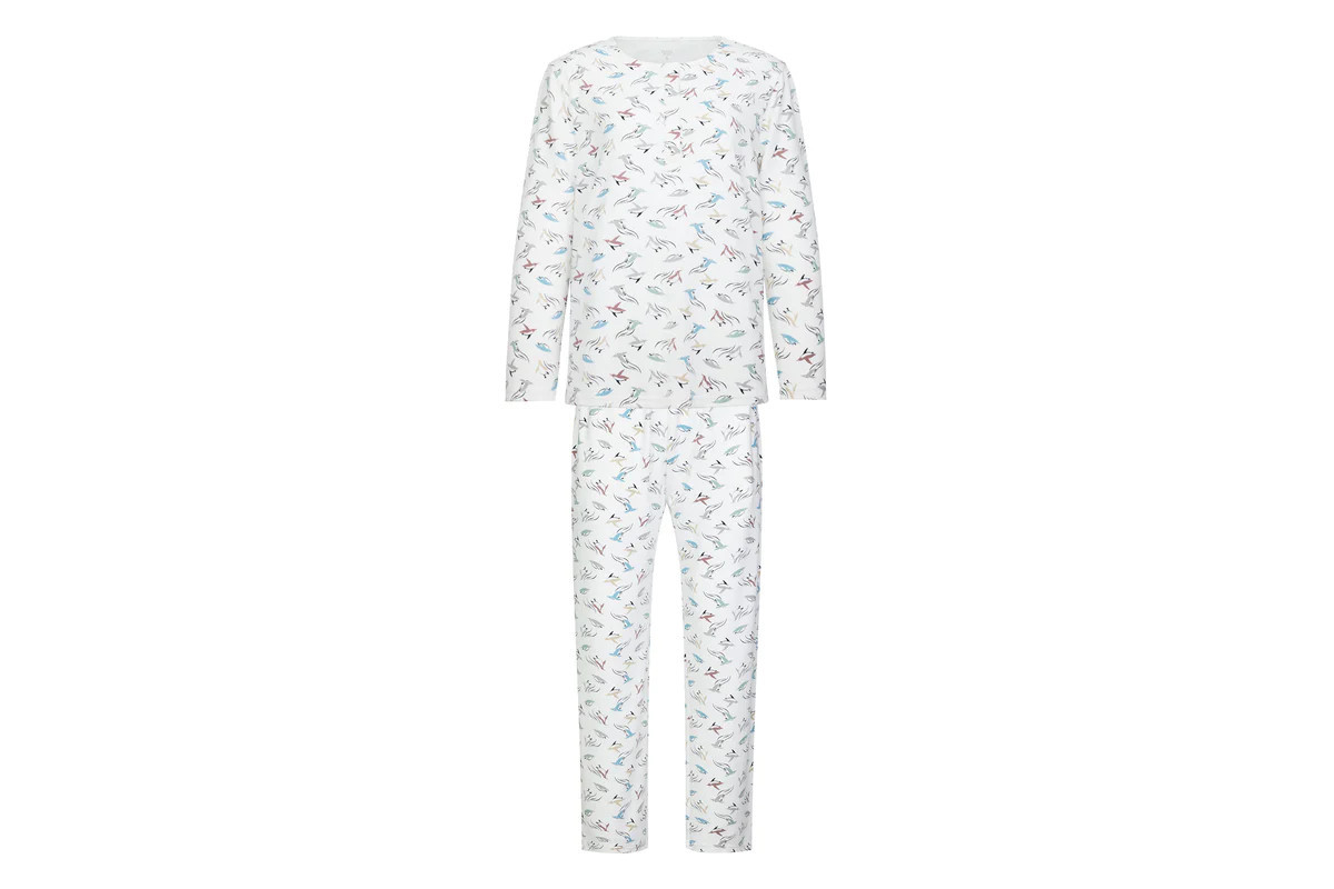 Women's Organic Cotton Long Sleeve Nursing PJ Set - Rainbow Swim | Nest Designs