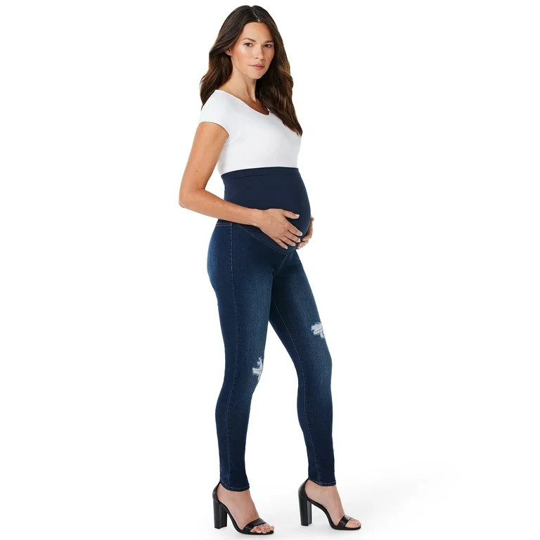 Sofia Jeans by Sofia Vergara Rosa Curvy Maternity Jeggings with Full Belly Band | Walmart (US)