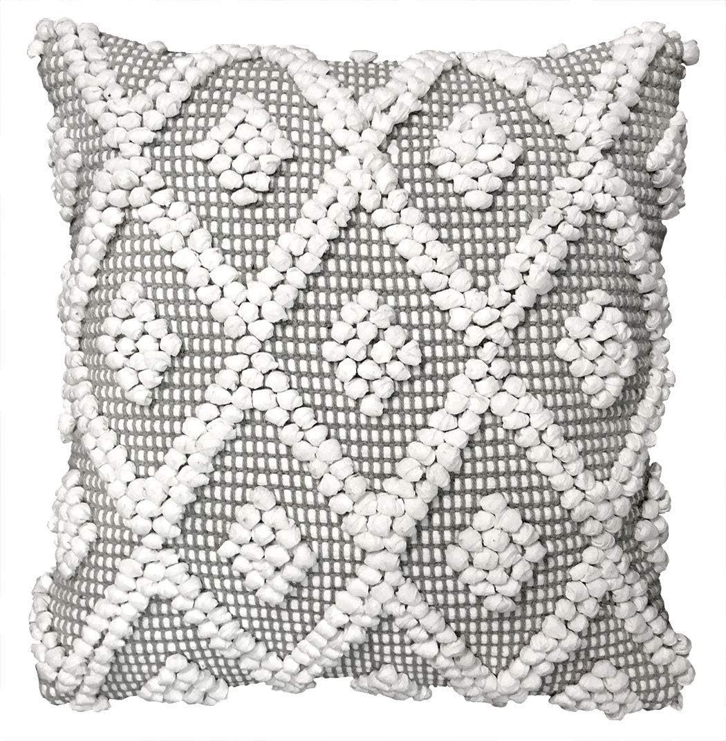 Lush Decor Adelyn Decorative Throw Pillow Cover, 20" W x 20" L, Gray - Square Pillow - Gray Diamo... | Amazon (US)