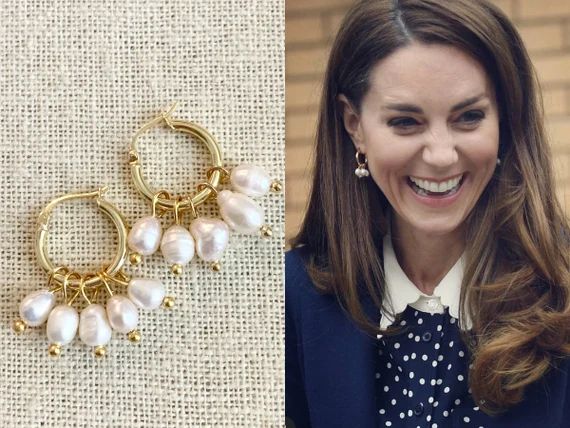 Kate Middleton Gold Plated .925 Sterling Silver Hoop Earrings | Etsy | Etsy (US)