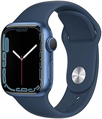 Apple Watch Series 7 [GPS 41mm] Smart Watch w/ Blue Aluminum Case with Abyss Blue Sport Band. Fi... | Amazon (US)