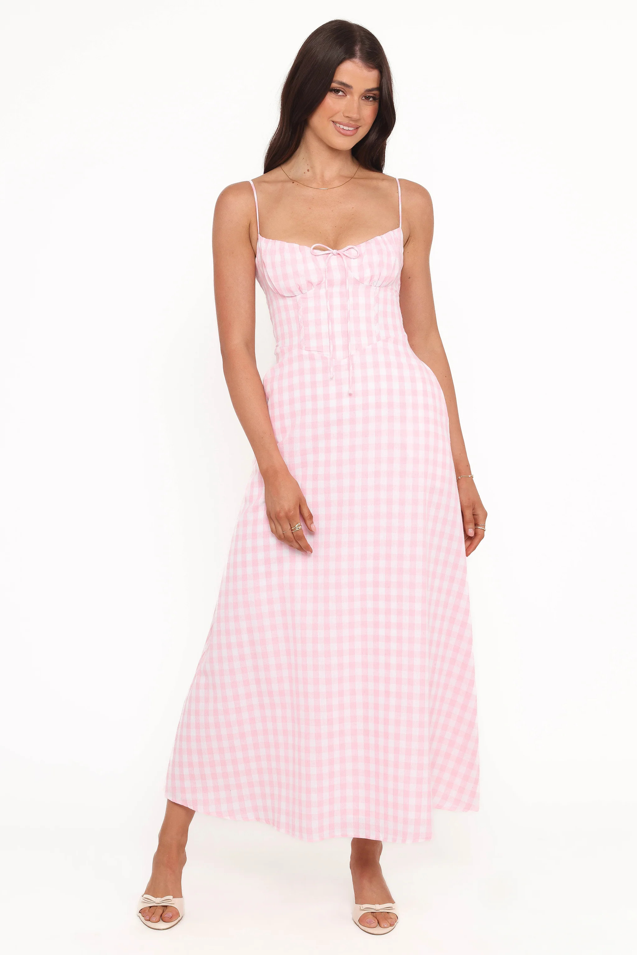 Tilbury Midi Dress - Pink Gingham | Petal & Pup (US)