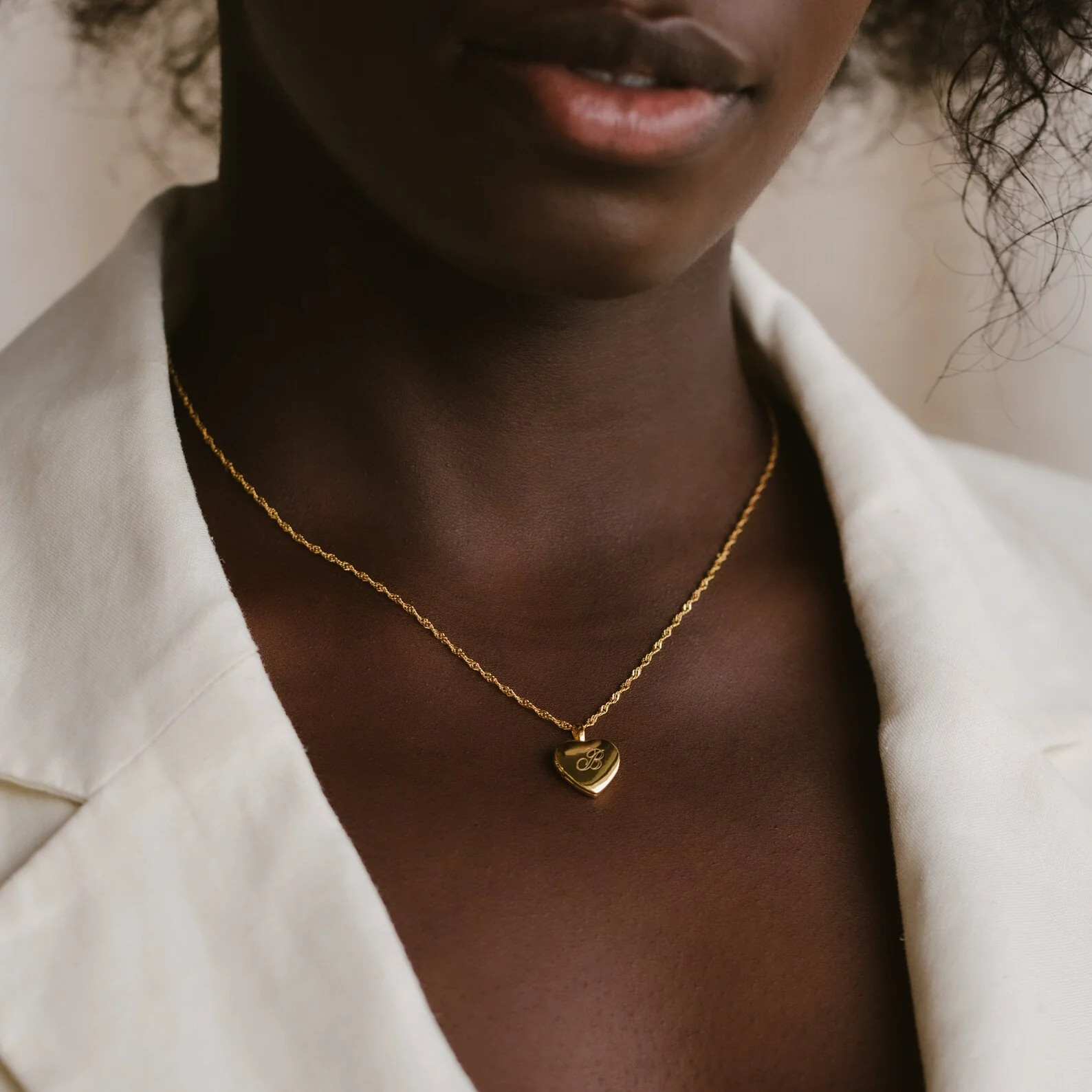 Initial Heart Locket Necklace | Caitlyn Minimalist