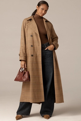 Avec Les Filles Plaid Belted Trench Coat | Anthropologie (US)
