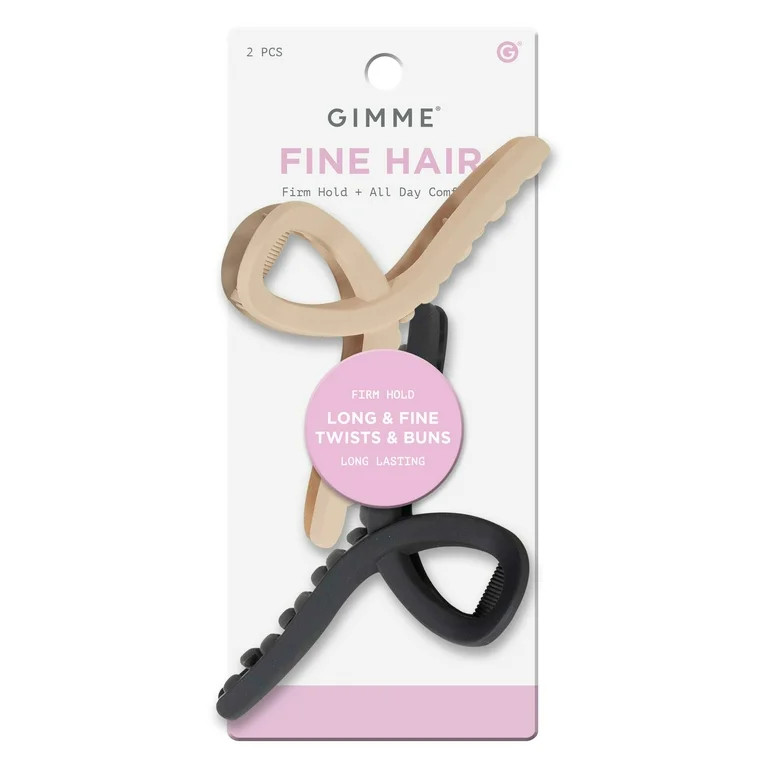 Gimme Beauty Tie Claw Clip For Fine Hair, Black Tan, 2 Count | Walmart (US)