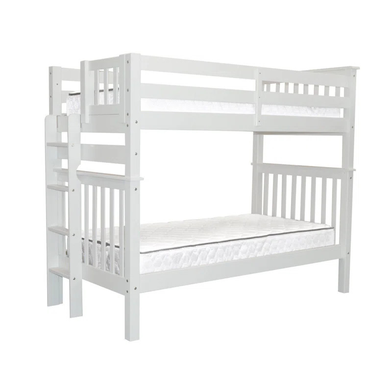 Treva Solid Wood Standard Bunk Beds with End Ladder | Wayfair North America