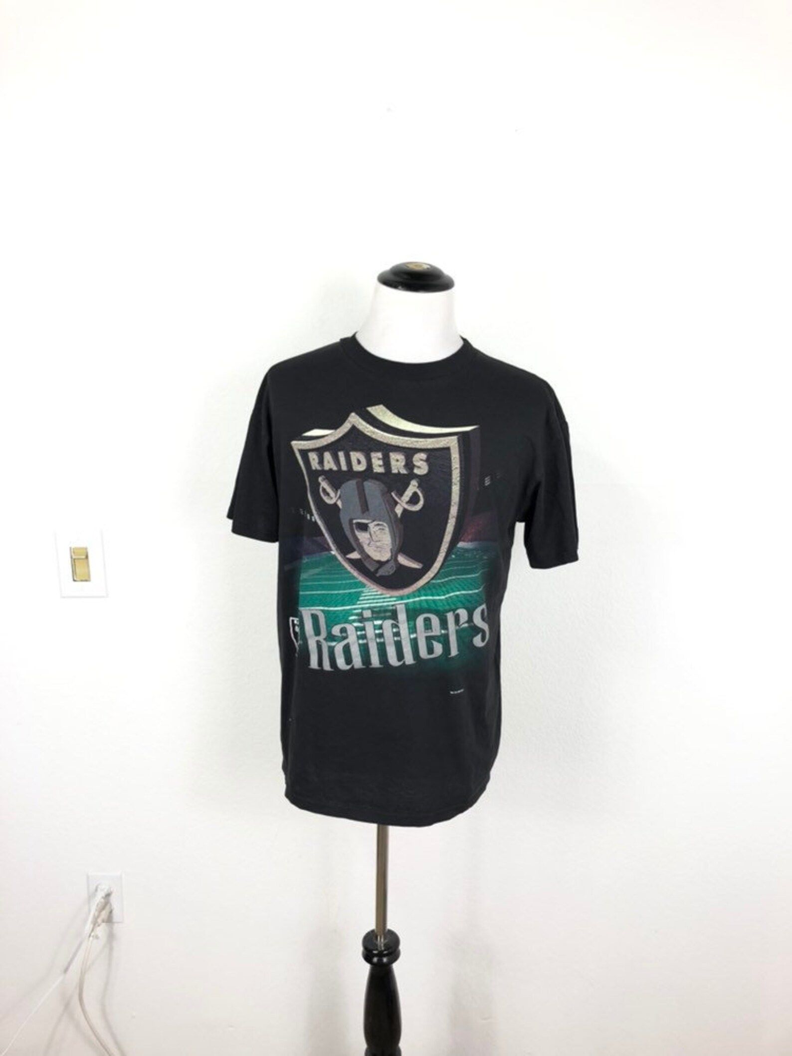 90s vtg distressed oakland raiders NFL football 100% cotton t shirt size L | Etsy (US)