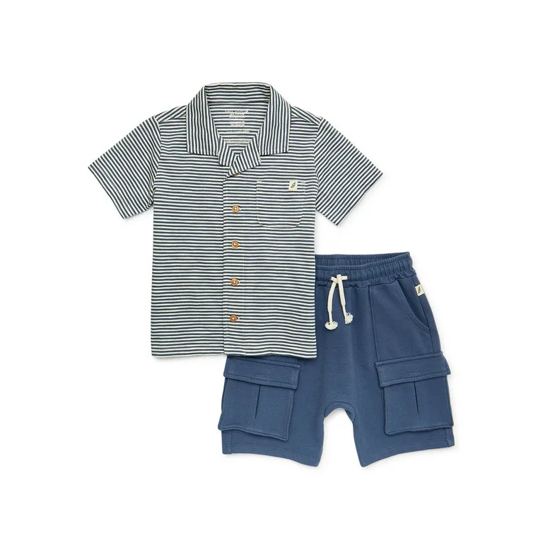 easy-peasy Baby and Toddler Boys Camp Shirt and Shorts Outfit Set, 2-Piece, Sizes 12M-5T | Walmart (US)