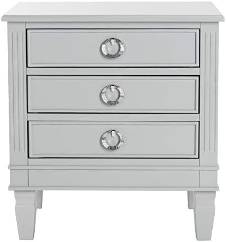 Safavieh Home Collection Kira Grey 3-Drawer Nightstand | Amazon (US)