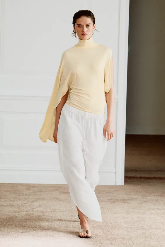ZW COLLECTION LINEN PANTS WITH VENTS | Zara US