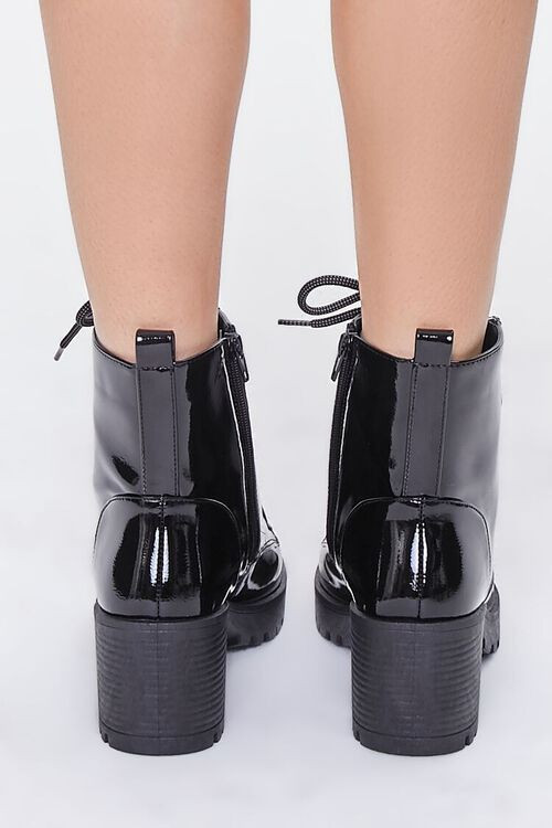 Faux Patent Leather Lug-Sole Booties | Forever 21 (US)