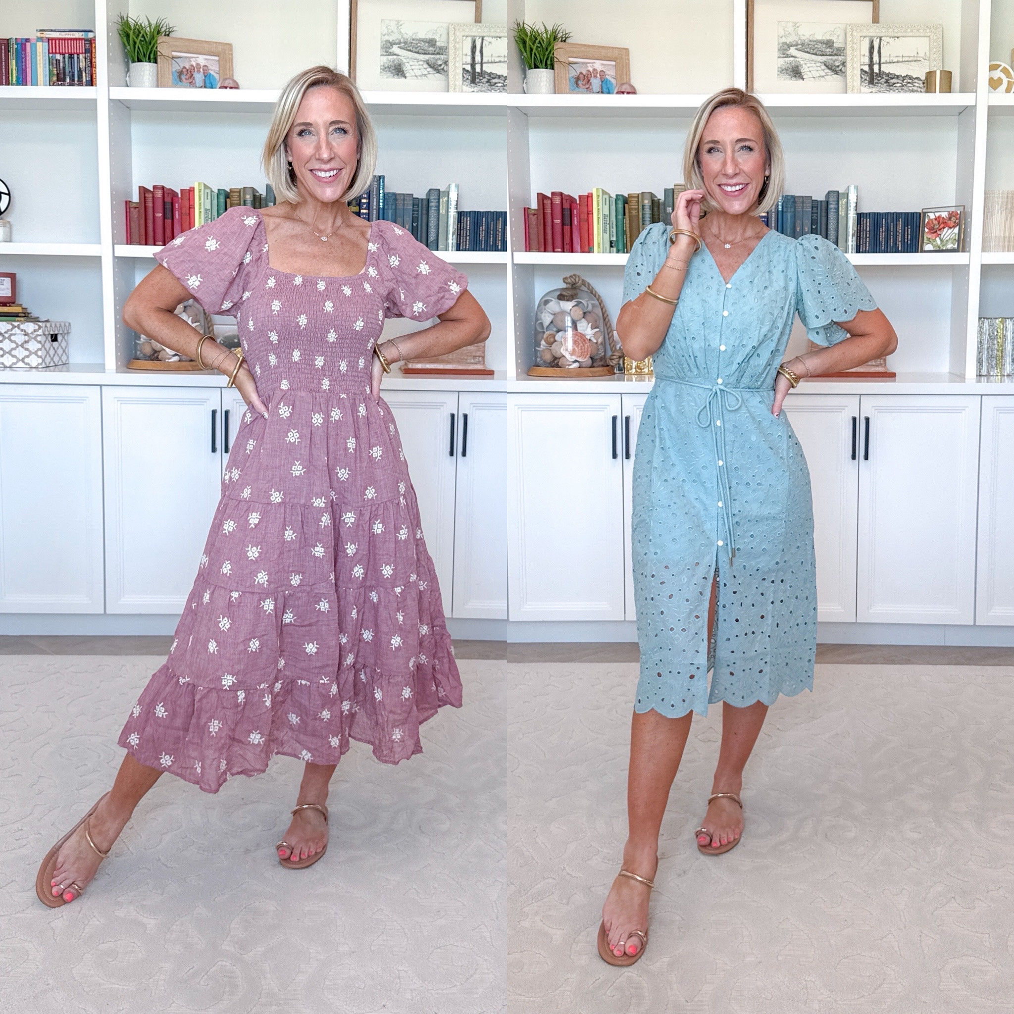 Spring Haul - not-so-rapid unboxing… part 1 (and it’s ALL ON SALE!) Scalloped Eyelet Midi Pocket Shirtdress - size XS Petite. 50% off. Embroidered Floral Smocked Bubble Sleeve Midi Dress - size XS. 35% off. 

#LTKSeasonal#LTKOver40#LTKSaleAlert 

 