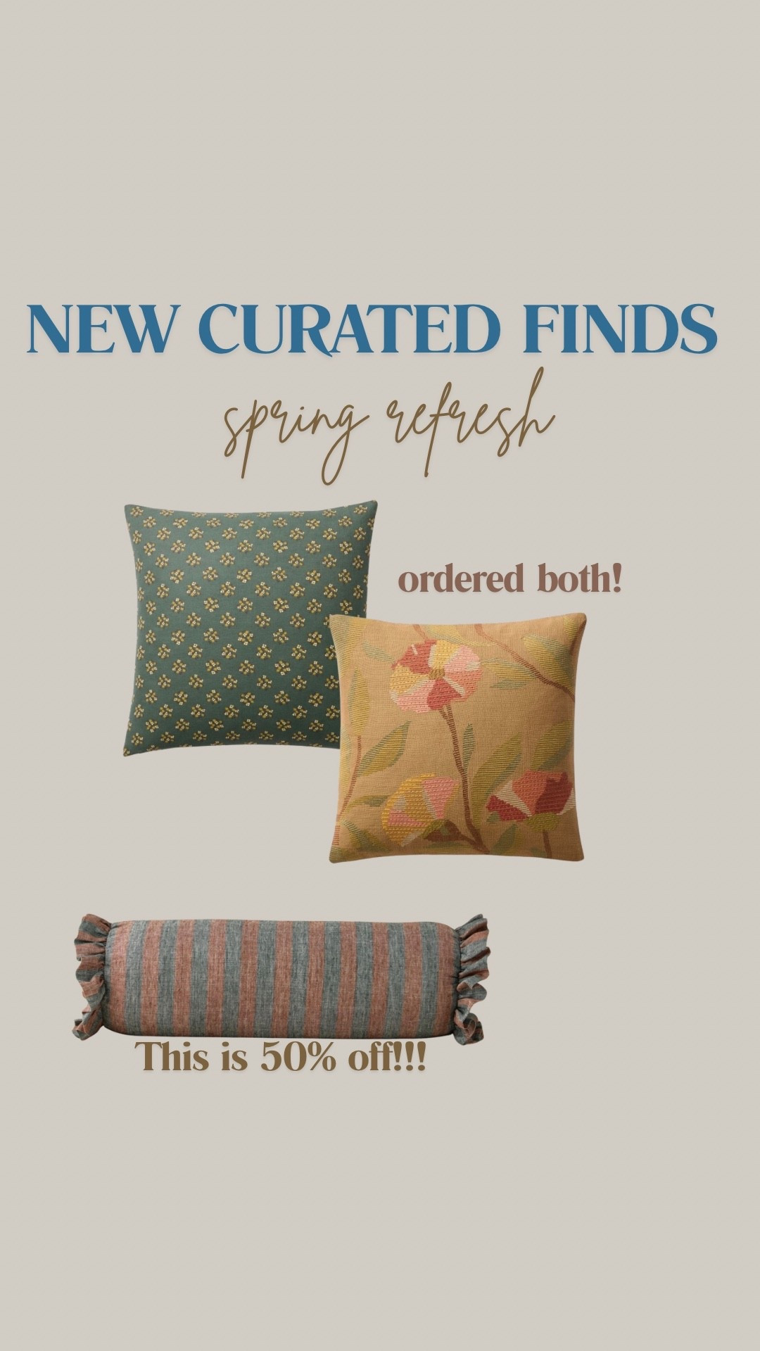 Spring refresh! Pillows I’ve ordered and a bolster that’s on major sale! 

#LTKU #LTKHome #LTKOver40