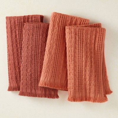4pk Cotton Napkins Red/Coral - Opalhouse&#8482; designed with Jungalow&#8482; | Target