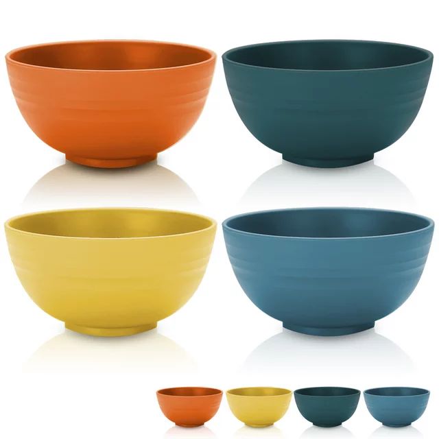 ReaNea Cereal Bowls 4 Pieces, Unbreakable And Reusable Light Weight Bowl For Rice Noodle Soup Sna... | Walmart (US)