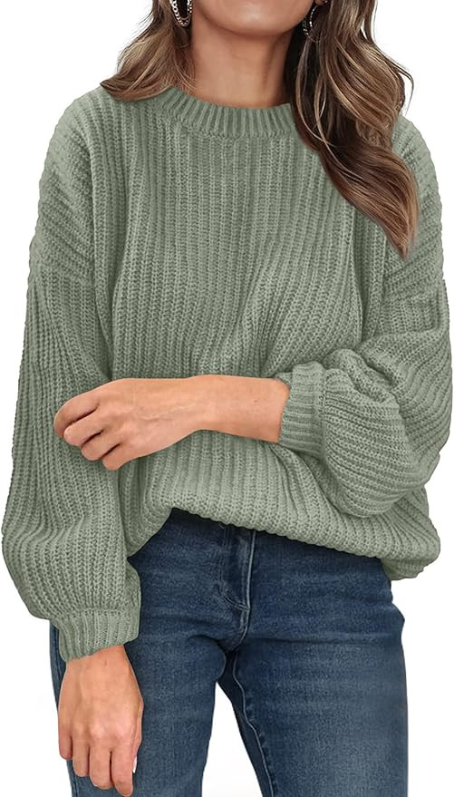 PRETTYGARDEN Women's Fashion Sweater Long Sleeve Casual Ribbed Knit Winter Clothes Pullover Sweat... | Amazon (US)