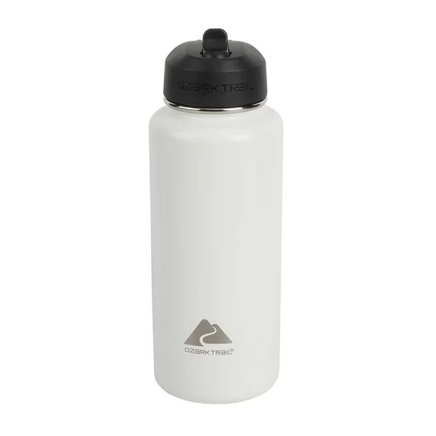 Ozark Trail 32 fl oz White Insulated Stainless Steel Wide Mouth Water Bottle, Loop Handle, Flip L... | Walmart (US)