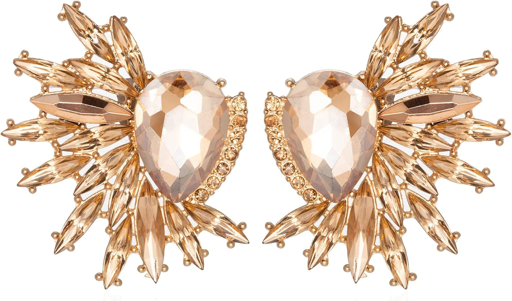 Vintage Rhinestone Statement Earrings Retro Fancy Big Crystal Cluster Drop Dangle Earrings for Wo... | Amazon (US)