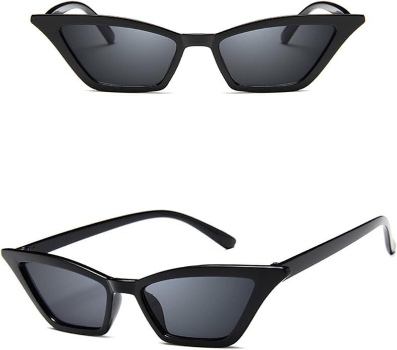 Small Frame Skinny Cat Eye Sunglasses for Women Colorful Lens Mini Narrow Square Retro Cateye Vin... | Amazon (US)
