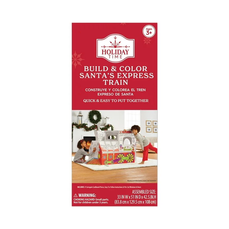 Build & Color Santa's Express Train Playhouse Kit by Holiday Time - Walmart.com | Walmart (US)