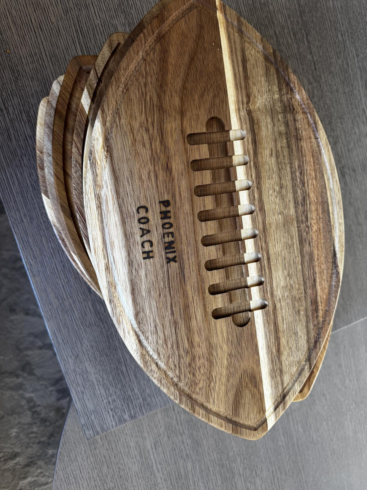 Football Shaped Cutting Board – 16X9.5 INCH – Acacia Wood Charcuterie Tray – Wooden Footbal... | Amazon (US)